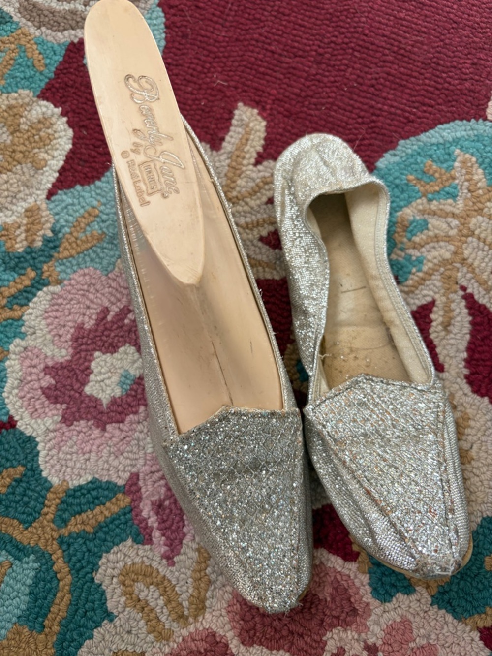 Women's Silver Glitter Loafers